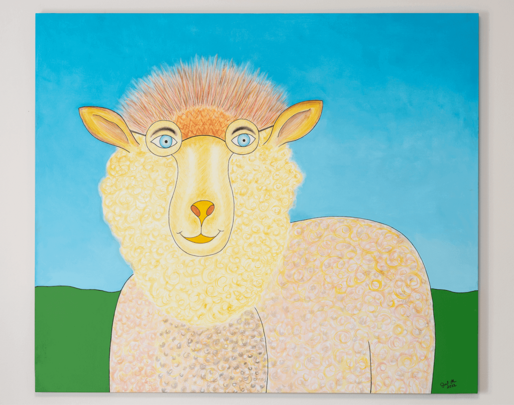 acrylic-canvas-artwork-animals-professor-sheep-joel-itman