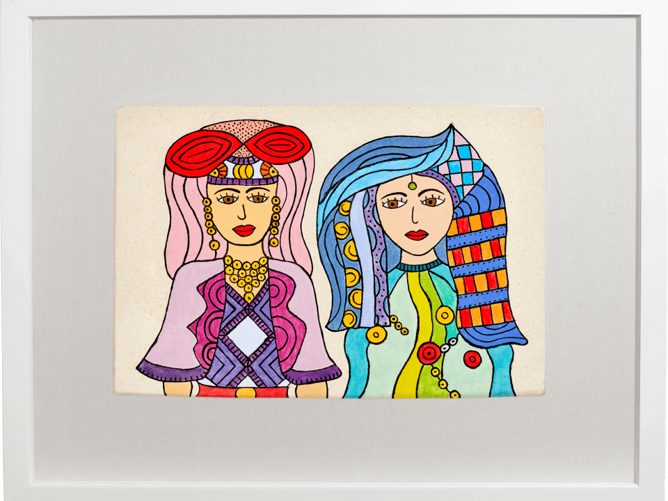 ceramic-paintings-jewish-art-ester-and-arianne