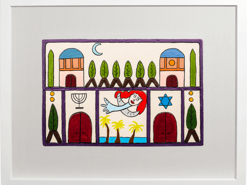 ceramic-paintings-jewish-art-an-angel-in-gerusalem